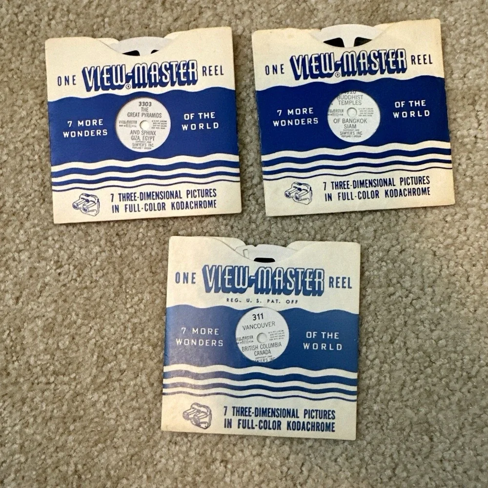 Huge Lot View-Master Lot w Viewer + 30+ Reels National Parks Travel Popeye Vtg